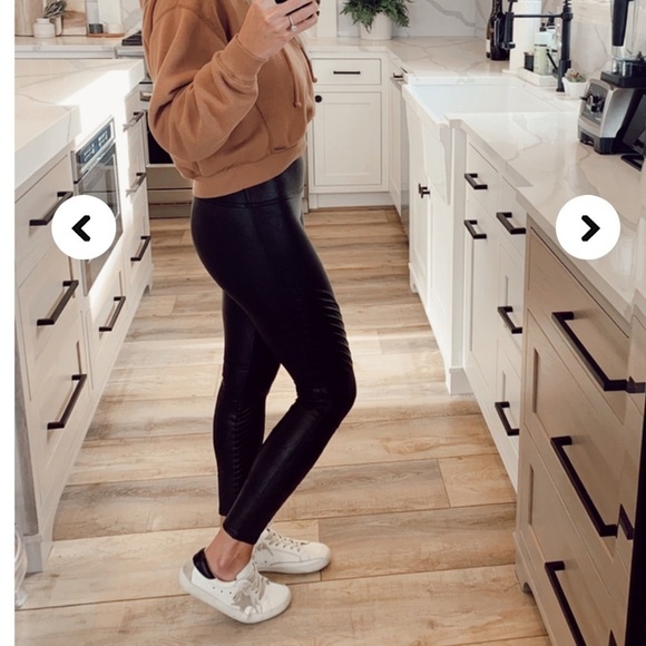 Spanx Faux Leather Moto Leggings size small - Picture 2 of 16